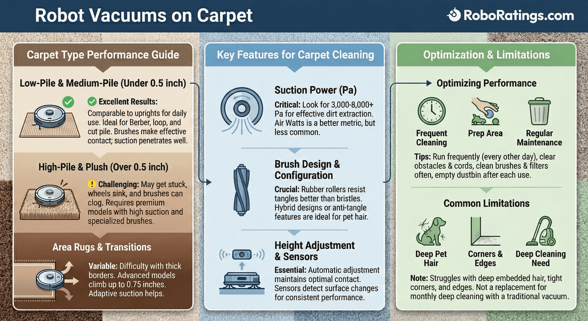 Robot Vacuums on Carpet - Carpet Types, Robot Vacuum Features, and How to Optimize